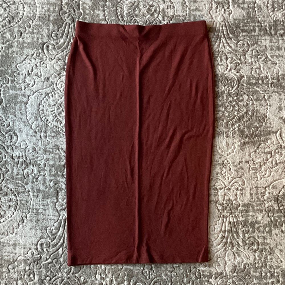 Rich Maroon Pencil Skirt